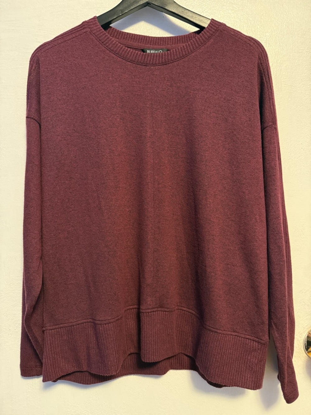Buffalo David Bitton Long Sleeve Lightweight Maroon Knit Sweater